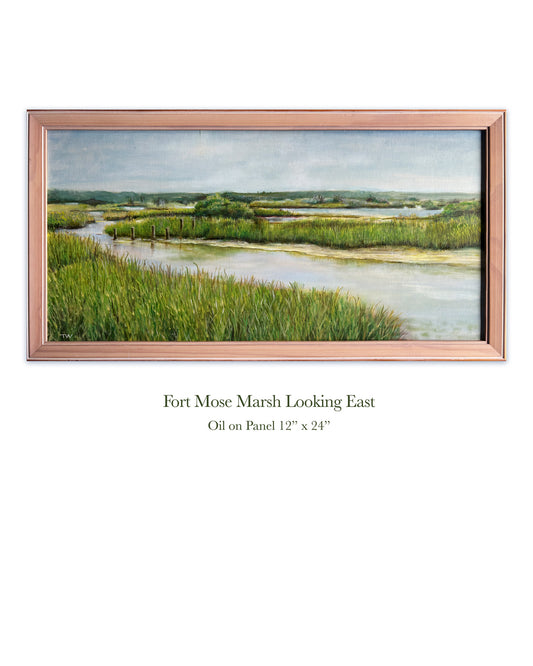 Fort Mose Salt Marsh - Original Oil Painting of Historic St. Augustine Florida Wetland Landscape