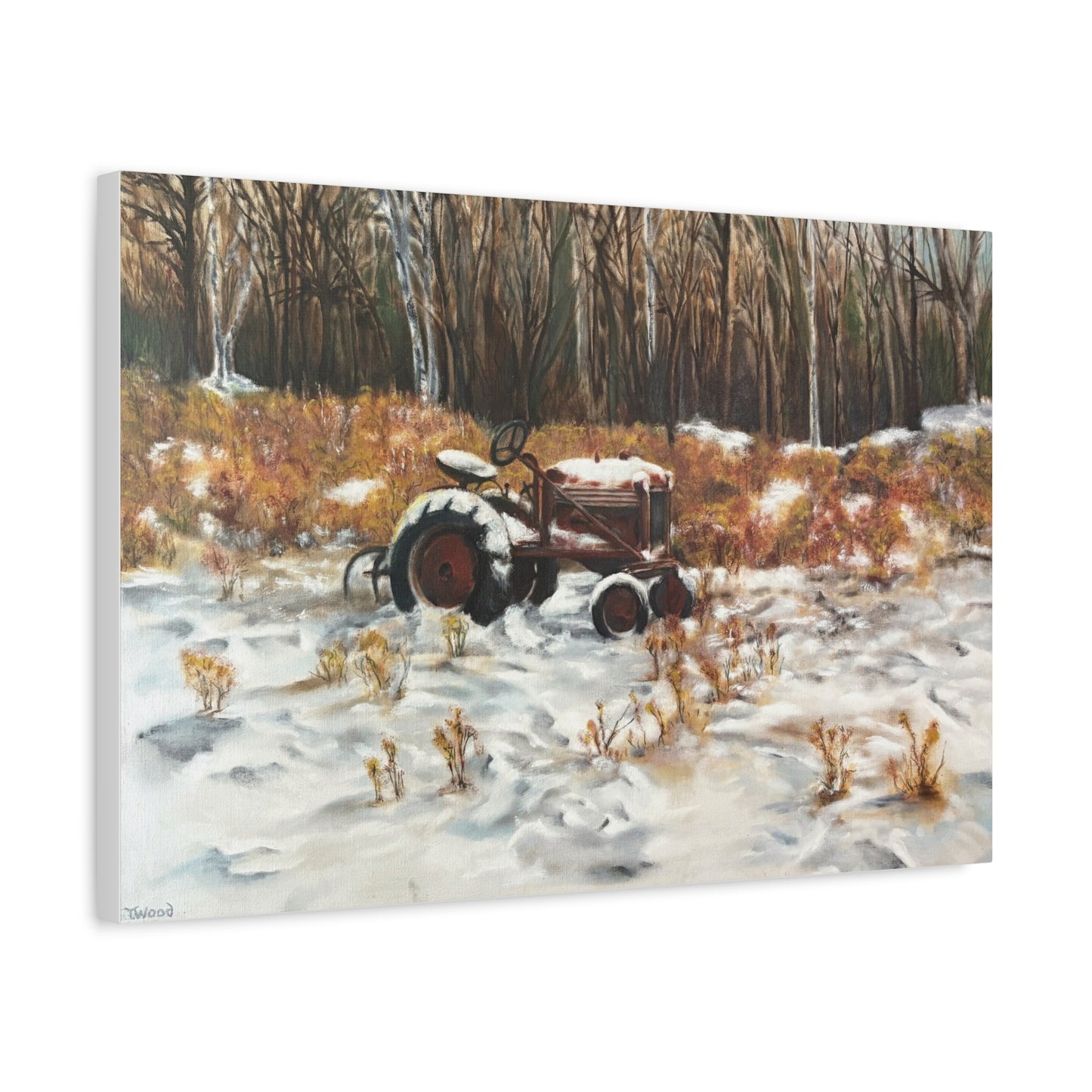 Winter Landscape Canvas Art, Autumn Wall Decor, Rustic Tractor Home Decor, Farmhouse Wall Art, Country Living Decoration