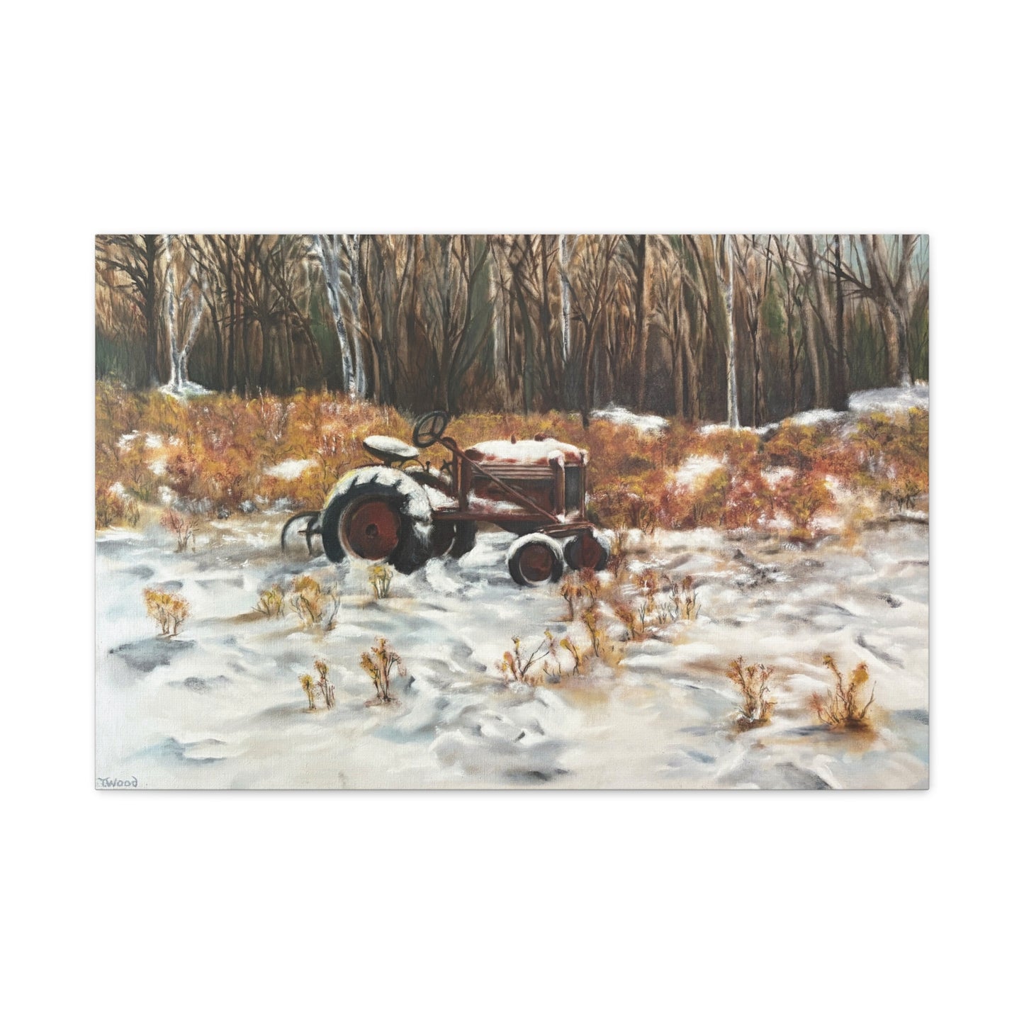Winter Landscape Canvas Art, Autumn Wall Decor, Rustic Tractor Home Decor, Farmhouse Wall Art, Country Living Decoration