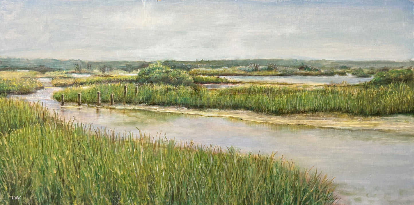 Fort Mose Salt Marsh - Original Oil Painting of Historic St. Augustine Florida Wetland Landscape