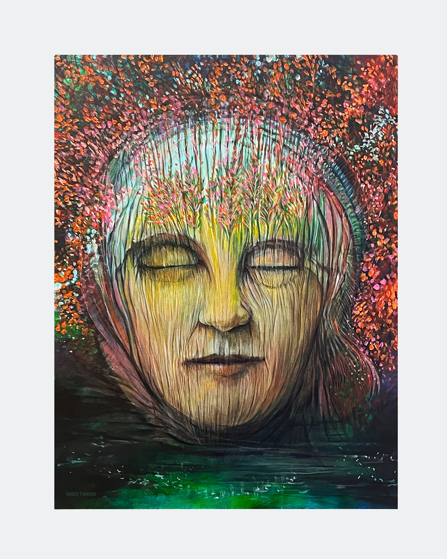 Print reproduction of Patterns of Memory, signed by the artist